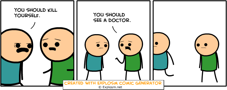 CaH Random Comic Comp. comp of random comics Enjoy. lmi DECIDED TD WHAT? NO ONE CARES, 1' DU' A IDIIOT. WITH EXPLA) GM CC). admin, cyanide and happiness random comic generator roll? we roll, then a random generated image appears? ya?