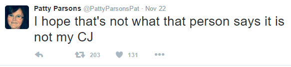 caseclosed. . Patty Parsons , I - Nov " OJ is the only on to use the downstairs bathroom and I went down to mean and seen this anyone know what it is