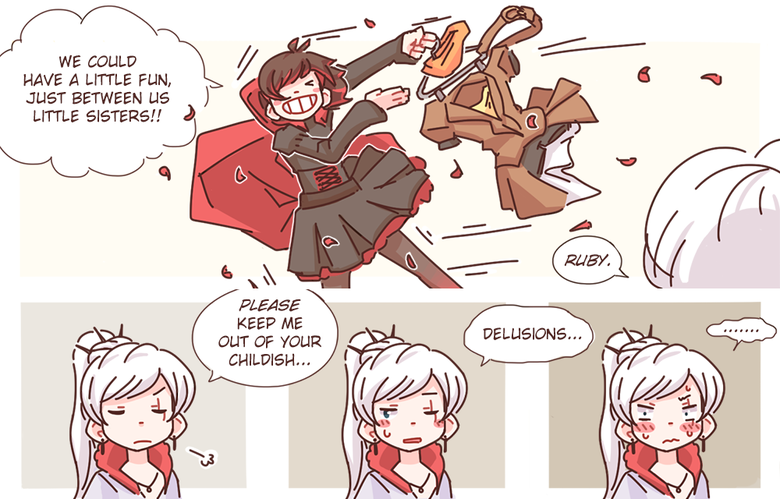 cute not shipping stuff.. i just got caught up with RWBY and holy , god dam did i miss a lot... Puns are my favorite and least favorite jokes at the same time