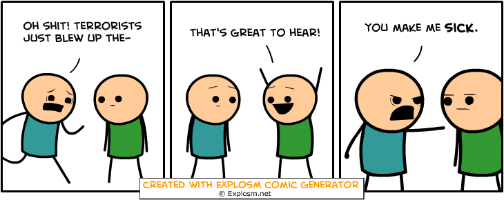Cyanide&Happiness Comic Gen. Part 6/10. Some Cyanide &amp; Happiness Randomly Generated Comics That Made Me Giggle explosm.net/rcg Some Cyanide &amp; Happiness 