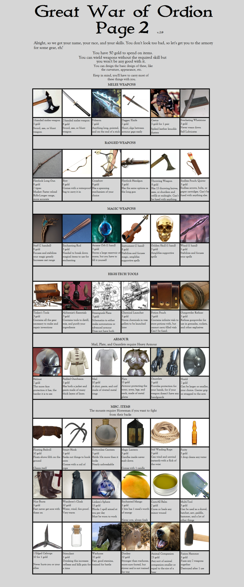 Great War of Ordion CYOA v.2.0. OC made by me, an updated version of the first one. Hope you enjoy... Minor mistake, the "Ranger" Discipline should be called the "Archer" Discipline, I had forgotten to edit it in and I do not know how to chan