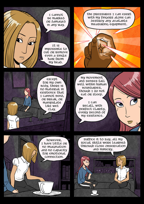 Gunnerkrigg Court: The Stone pt 2. Source: www.gunnerkrigg.com/ Please go there to read the whole thing. I'm not starting from the beginning because the art in 