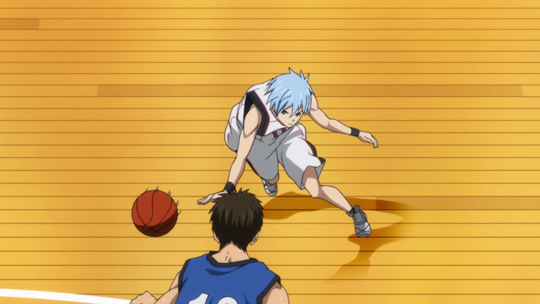 Kuroko's Basketball. When you're playing basketball and accidentlly warp out of your dimension.. fool, dont you realize? He was playing basketball while fighting a stand battle!