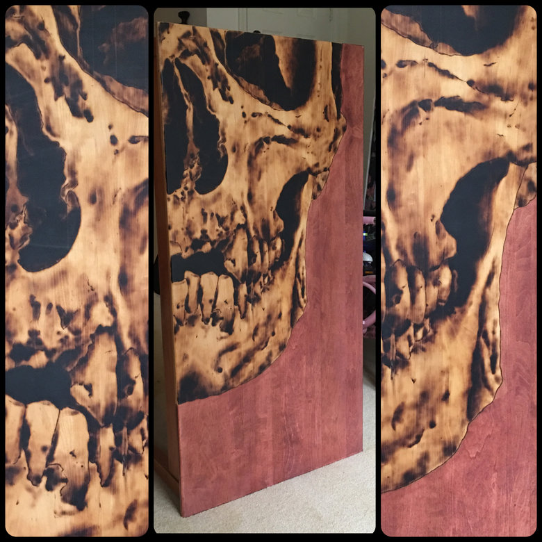 Skull wood-burning coffee table. Not mine but will post the OP's text process. I did this as an xmas gift for 2 friends who didn't have a coffee table. Here is 