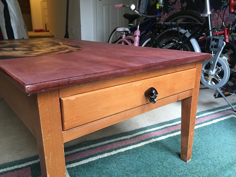 Skull wood-burning coffee table. Not mine but will post the OP's text process. I did this as an xmas gift for 2 friends who didn't have a coffee table. Here is 