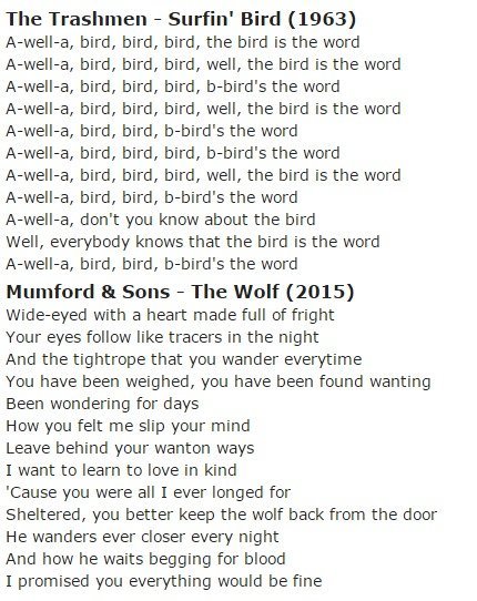 Songs then and now. .. There is good and bad music in every generation.