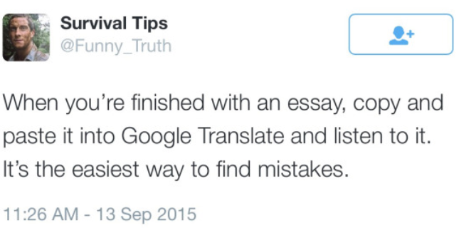 Survival Tips. .. That last one is a really good tip.