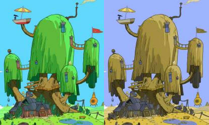 what time is it. about 11 o clock how his colors match up with ours. Finn the human is colorblind, raised by a dog who obviously sees color. So I recently sew t