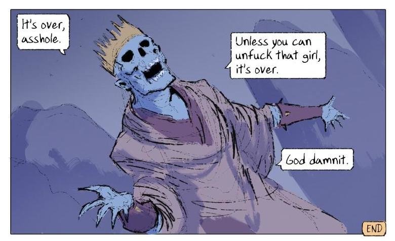 When you try to kill (befriend) Posttwo. SCREEEEEEEEEE normies source: SteveLichman.com. in The Dungeon. Here can someone hold this for me